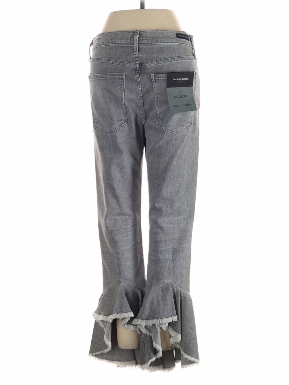 Citizens of Humanity Drew Flounce Jeans 27 Gray Ruffle Hem High Rise - Picture 3 of 4
